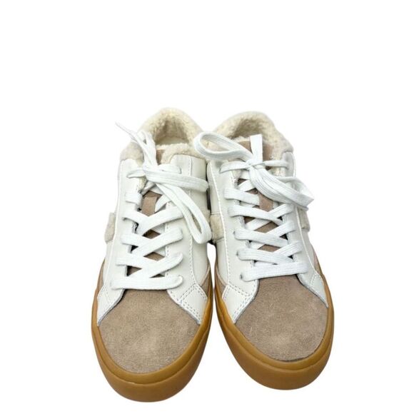 Marc Fisher Ltd. Sneaker Size 6 Tan White Suede Faux Shearling Winter Shoes - Picture 3 of 11